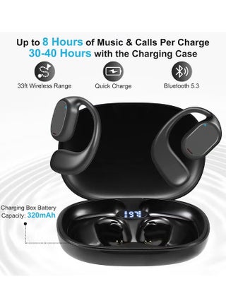 Open Ear Headphones,Bluetooth 5.3 Wireless Headphones With Mic For iPhone Android,Touch Control Air Conduction Earbuds,36H Playtime With Charging Case,IPX5 Waterproof Headphones For Sports - view 3